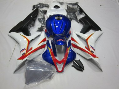 2007-2008 Azul Intenso Blanco & Rojo HRC Honda CBR600RR Carenado Moto