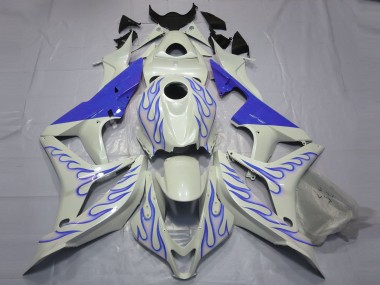 2007-2008 Azul Llama Sobre Blanco Honda CBR600RR Carenado Moto