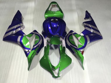 2007-2008 Azul Verde Capitán América Honda CBR600RR Carenado Moto