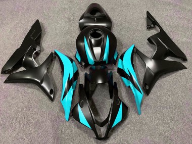 2007-2008 Diseño Negro Mate & Cian Honda CBR600RR Carenado Moto