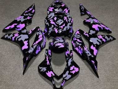 2007-2008 Morado & Gris Camuflaje Honda CBR600RR Carenado Moto