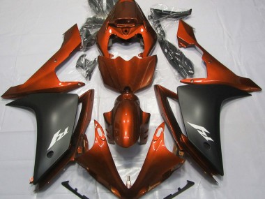 2007-2008 Naranja Brillante & Negro Yamaha R1 Carenado Moto