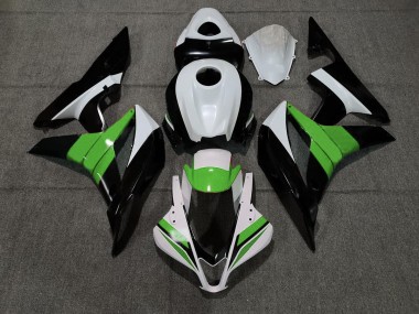 2007-2008 Negro Blanco & Verde Honda CBR600RR Carenado Moto