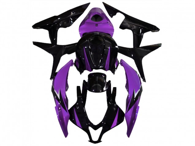 2007-2008 Negro Brillante & Morado Honda CBR600RR Carenado Moto 2007-2008 Negro Brillante & Morado Honda CBR600RR Carenado Moto