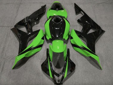 2007-2008 Negro Brillante & Verde Honda CBR600RR Carenado Moto