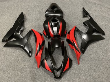 2007-2008 Negro Mate & Rojo Honda CBR600RR Carenado Moto