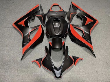 2007-2008 Negro Mate & Rojo Honda CBR600RR Carenado Moto