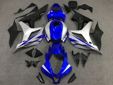 2007-2008 OEM Estilo Azul & Plateado Honda CBR600RR Carenado Moto