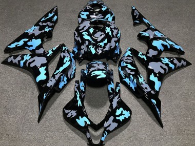 2007-2008 Personalizado Camuflaje Azul Honda CBR600RR Carenado Moto