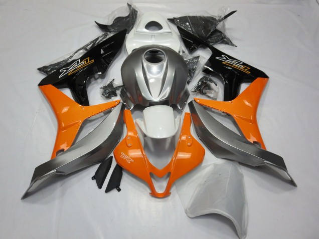 2007-2008 Plata Blanco & Naranja Honda CBR600RR Carenado Moto