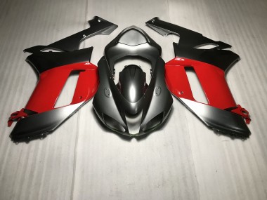 2007-2008 Plata Metalizada Con Rojo Kawasaki ZX6R Carenado Moto
