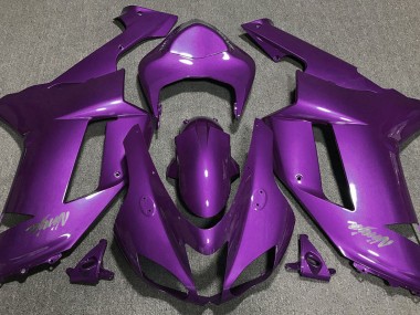 2007-2008 Púrpura Brillante Kawasaki ZX6R Carenado Moto