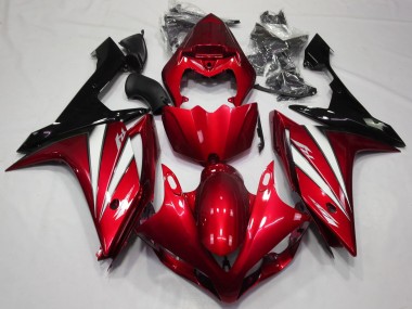 2007-2008 Rojo Blanco & Negro Yamaha R1 Carenado Moto