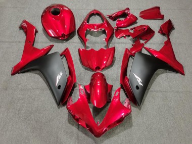 2007-2008 Rojo Caramelo & Negro Yamaha R1 Carenado Moto