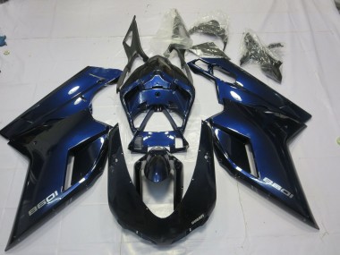 2007-2014 Azul Profundo Ducati 848 1098 1198 Carenado Moto