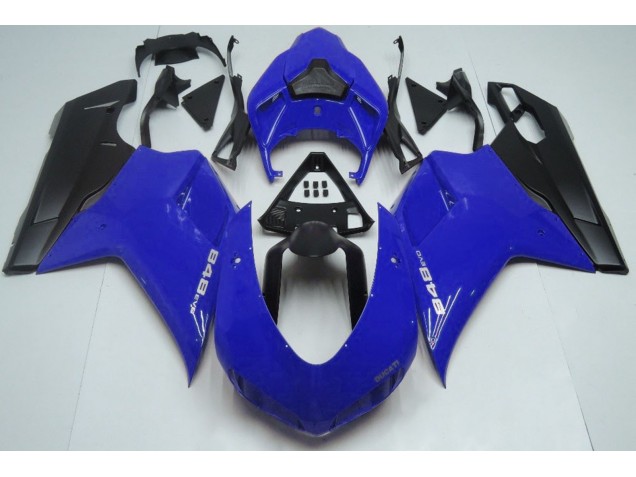 2007-2014 Brillante Azul & Negro Ducati 848 1098 1198 Carenado Moto 2007-2014 Brillante Azul & Negro Ducati 848 1098 1198 Carenado Moto
