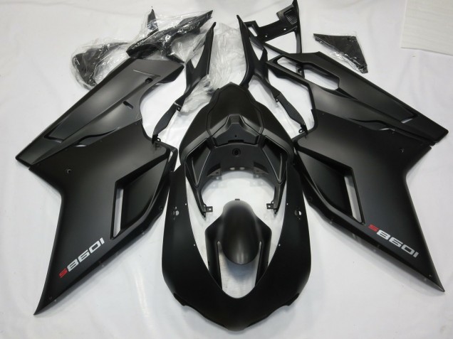 2007-2014 Negro Mate Con Rojo Ducati 848 1098 1198 Carenado Moto