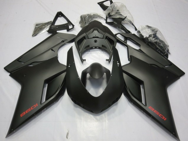 2007-2014 Negro Mate Ducati 848 1098 1198 Carenado Moto