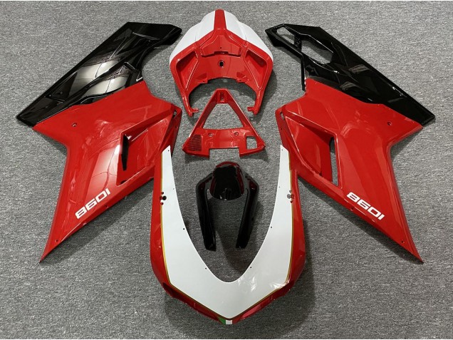 2007-2014 Negro Rojo Blanco Ducati 848 1098 1198 Carenado Moto 2007-2014 Negro Rojo Blanco Ducati 848 1098 1198 Carenado Moto