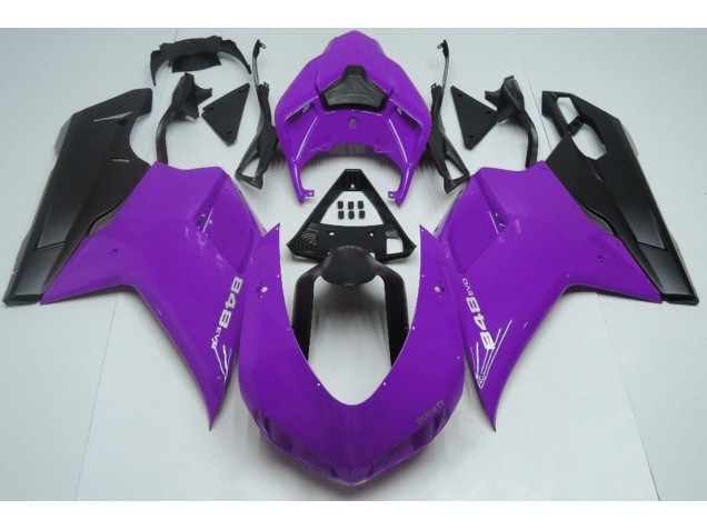 2007-2014 Púrpura Brillante & Negro Ducati 848 1098 1198 Carenado Moto 2007-2014 Púrpura Brillante & Negro Ducati 848 1098 1198 Carenado Moto