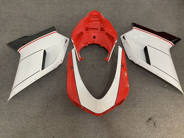 2007-2014 Rojo Blanco Ducati 848 1098 1198 Carenado Moto 2007-2014 Rojo Blanco Ducati 848 1098 1198 Carenado Moto