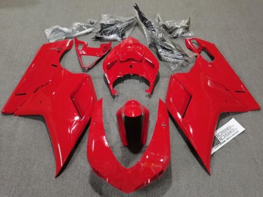 2007-2014 Rojo Liso Brillante Ducati 848 1098 1198 Carenado Moto