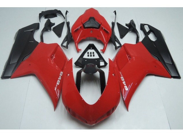 2007-2014 Rojo Negro Mate Ducati 848 1098 1198 Carenado Moto 2007-2014 Rojo Negro Mate Ducati 848 1098 1198 Carenado Moto