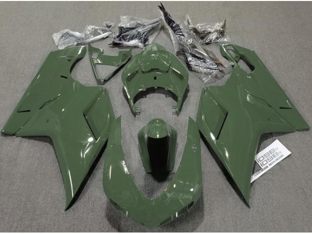 2007-2014 Verde Militar Brillante Ducati 848 1098 1198 Carenado Moto 2007-2014 Verde Militar Brillante Ducati 848 1098 1198 Carenado Moto