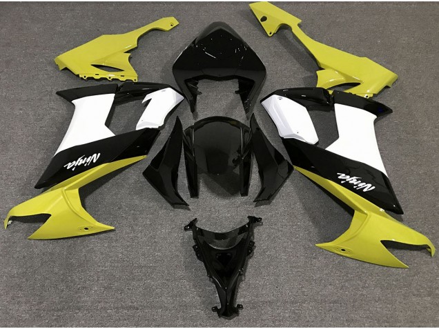 2008-2010 Amarillo Brillante Blanco & Negro Kawasaki ZX10R Carenado Moto 2008-2010 Amarillo Brillante Blanco & Negro Kawasaki ZX10R Carenado Moto