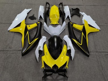 2008-2010 Amarillo Brillante & Blanco Suzuki GSXR 600-750 Carenado Moto