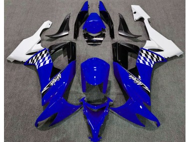 2008-2010 Azul Brillante & Blanco Kawasaki ZX10R Carenado Moto