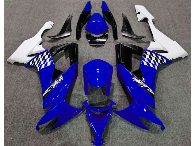 2008-2010 Azul Brillante & Blanco Kawasaki ZX10R Carenado Moto 2008-2010 Azul Brillante & Blanco Kawasaki ZX10R Carenado Moto