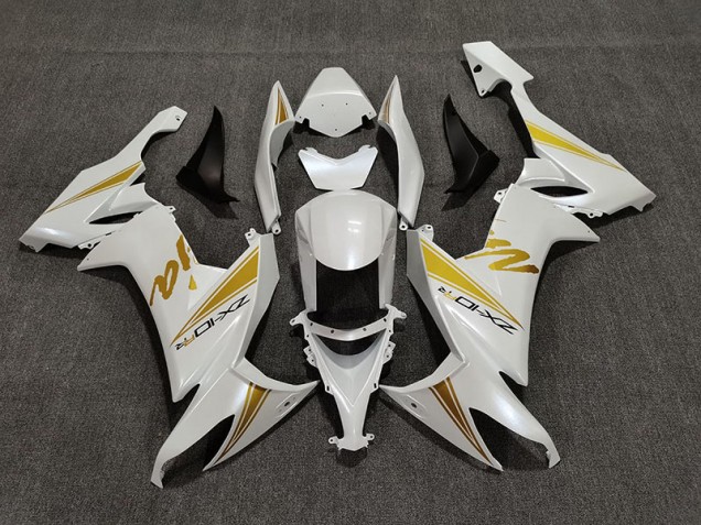 2008-2010 Blanco Perla & Oro Kawasaki ZX10R Carenado Moto 2008-2010 Blanco Perla & Oro Kawasaki ZX10R Carenado Moto