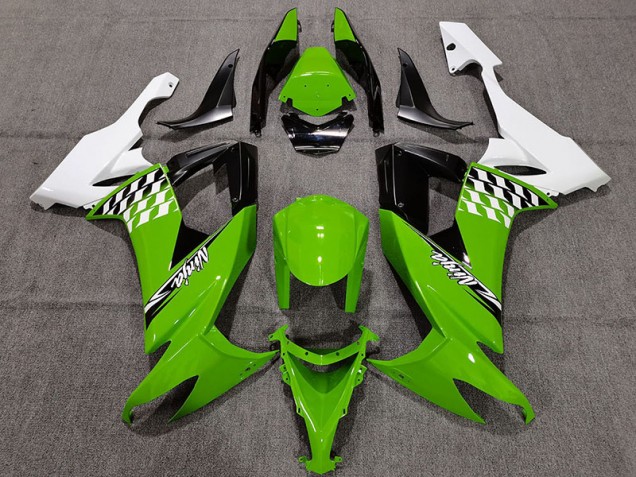 2008-2010 Cheq Verde & Blanco Kawasaki ZX10R Carenado Moto 2008-2010 Cheq Verde & Blanco Kawasaki ZX10R Carenado Moto