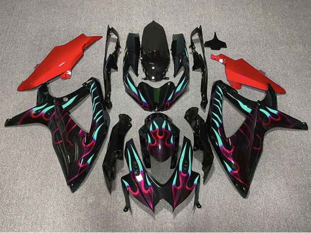2008-2010 Rojo & Cian Llama Suzuki GSXR 600-750 Carenado Moto 2008-2010 Rojo & Cian Llama Suzuki GSXR 600-750 Carenado Moto