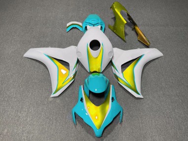 2008-2011 Azul Claro & Dorado Honda CBR1000RR Carenado Moto