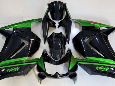 2008-2012 Negro Brillante & Verde Kawasaki Ninja 250 Carenado Moto