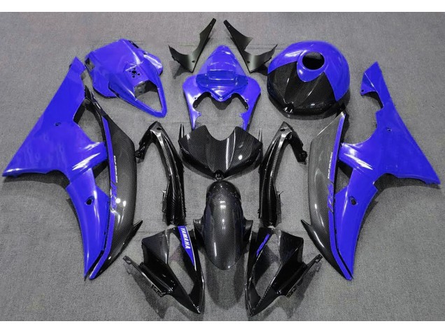 2008-2016 Azul Brillante & Fibra De Carbono Yamaha R6 Carenado Moto 2008-2016 Azul Brillante & Fibra De Carbono Yamaha R6 Carenado Moto