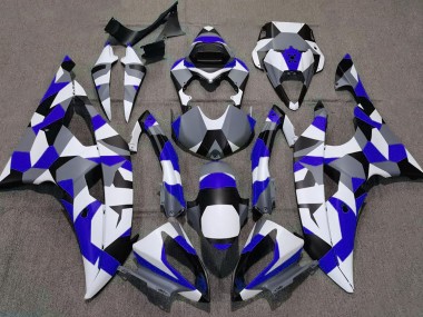 2008-2016 Azul Camuflaje Liso Yamaha R6 Carenado Moto