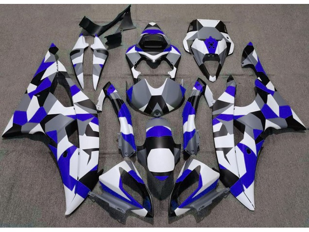 2008-2016 Azul Camuflaje Liso Yamaha R6 Carenado Moto 2008-2016 Azul Camuflaje Liso Yamaha R6 Carenado Moto