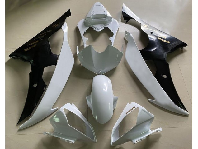 2008-2016 Blanco Brillante & Negro & Dorado Yamaha R6 Carenado Moto 2008-2016 Blanco Brillante & Negro & Dorado Yamaha R6 Carenado Moto