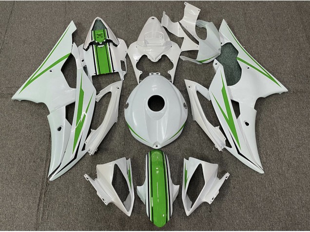 2008-2016 Blanco Brillante & Verde Yamaha R6 Carenado Moto 2008-2016 Blanco Brillante & Verde Yamaha R6 Carenado Moto