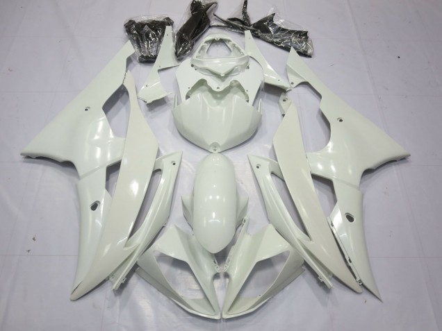 2008-2016 Blanco Brillante Yamaha R6 Carenado Moto