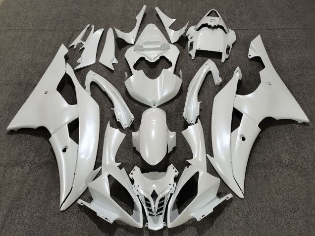 2008-2016 Blanco Brillante Yamaha R6 Carenado Moto