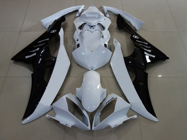 2008-2016 Blanco Brillo / Negro Yamaha R6 Carenado Moto 2008-2016 Blanco Brillo / Negro Yamaha R6 Carenado Moto
