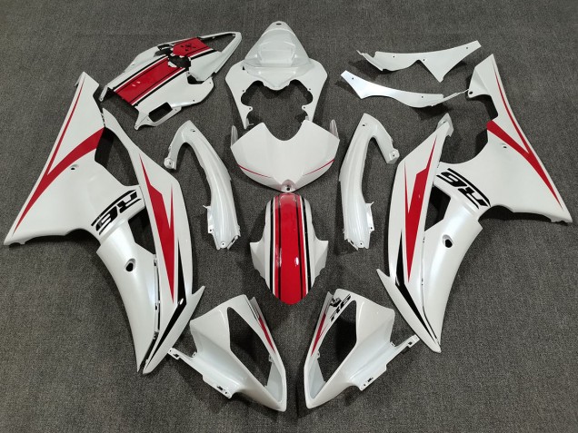 2008-2016 Blanco Perla & Rojo Brillante Yamaha R6 Carenado Moto