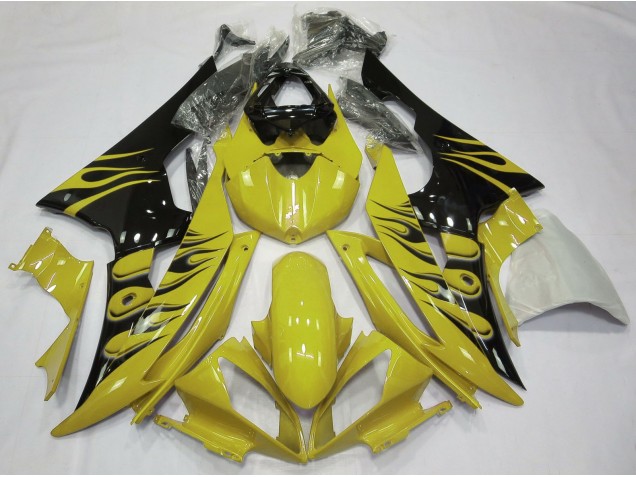 2008-2016 Estilo Amarillo Llama Yamaha R6 Carenado Moto