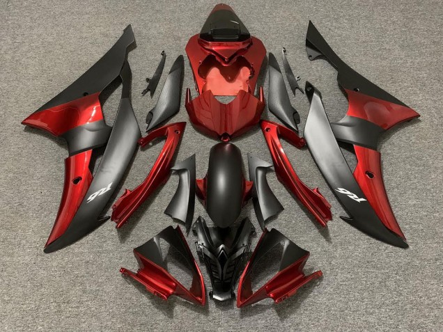 2008-2016 Estilo Personalizado OEM Rojo / Negro Yamaha R6 Carenado Moto