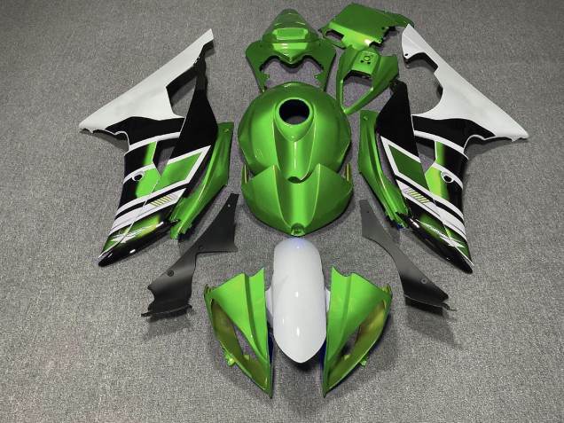 2008-2016 Estilo Verde Blanco & Negro OEM Yamaha R6 Carenado Moto