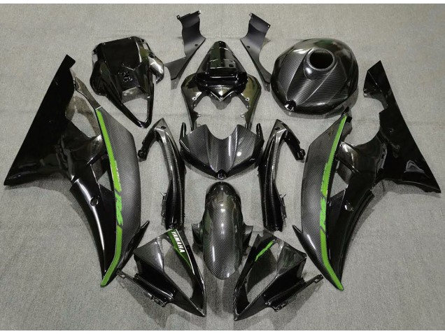 2008-2016 Fibra De Carbono & Verde Yamaha R6 Carenado Moto 2008-2016 Fibra De Carbono & Verde Yamaha R6 Carenado Moto